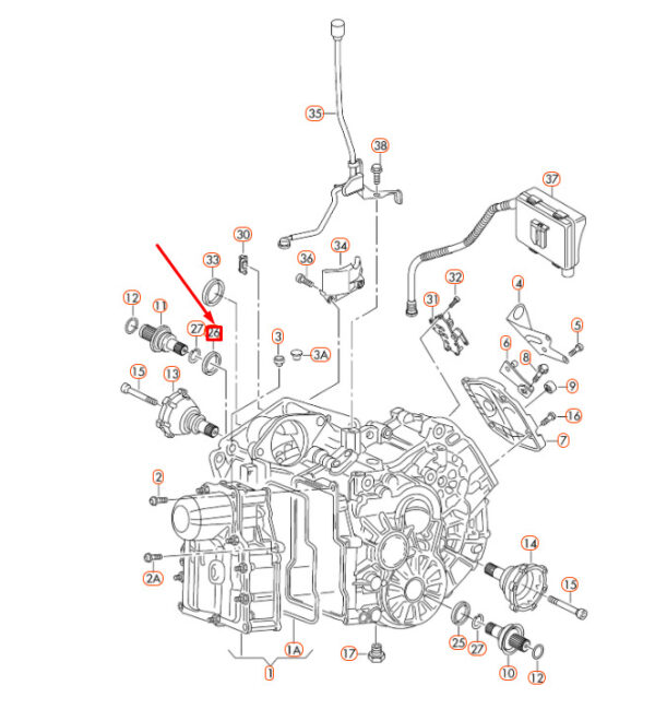 02J409189E - OEM AUDI A1 8X LEFT MANUAL TRANSMISSION OUTPUT MECHANICAL SEAL 02J409189E GENUINE