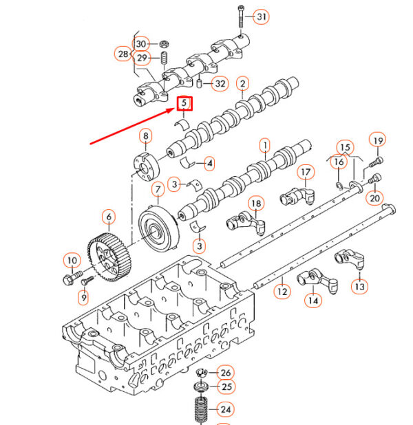 03G103652A - Audi A3 8P exhaust camshaft bearing shell 03G103652A NEW REAL