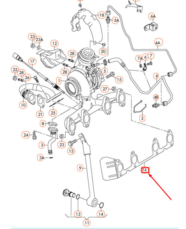 03G253039F - Audi A3 8P exhaust manifold gasket 03G253039F NEW ORIGINAL