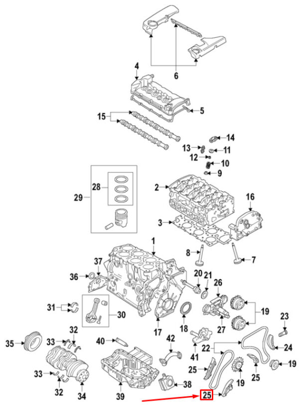 03H109513B - NEW AUDI Q7 4L UPPER CHAIN GUIDE RAIL 03H109513B ORIGINAL