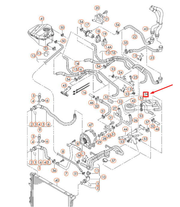 03H121049A - NEW AUDI Q7 4L ENGINE COOLANT HOSE 03H121049A ORIGINAL