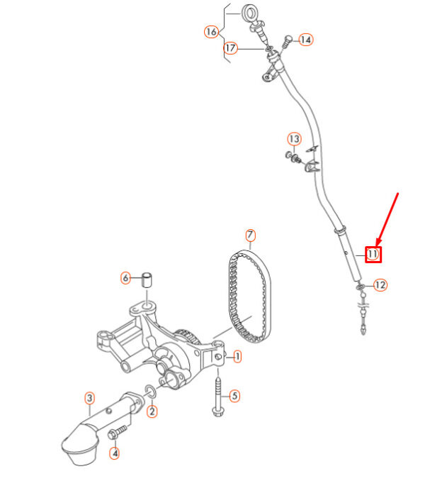 03L103634G - AUDI A1 8X DIPSTICK PIPE 03L103634G NEW GENUINE