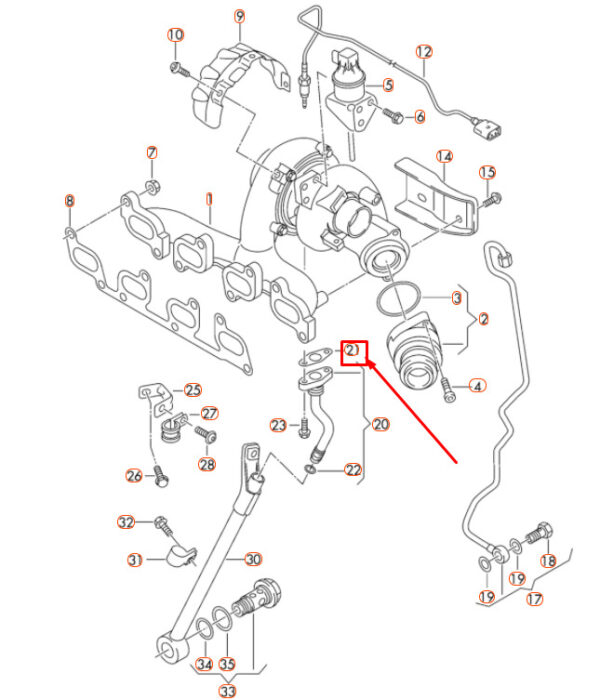 03L145757Q - AUDI A3 8P TURBOCHARGER OIL LINE GASKET 03L145757Q NEW GENUINE