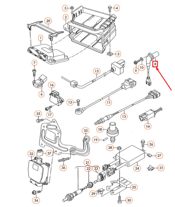 045957147B - NEW AUDI A2 8Z CAMSHAFT SENSOR 045957147B GENUINE