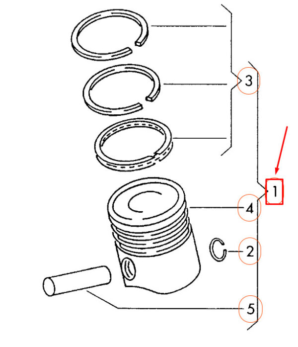 04L107065A001 - NEW AUDI A3 8V ENGINE PISTON DIMENSION GROUP 1 04L107065A001 ORIGINAL