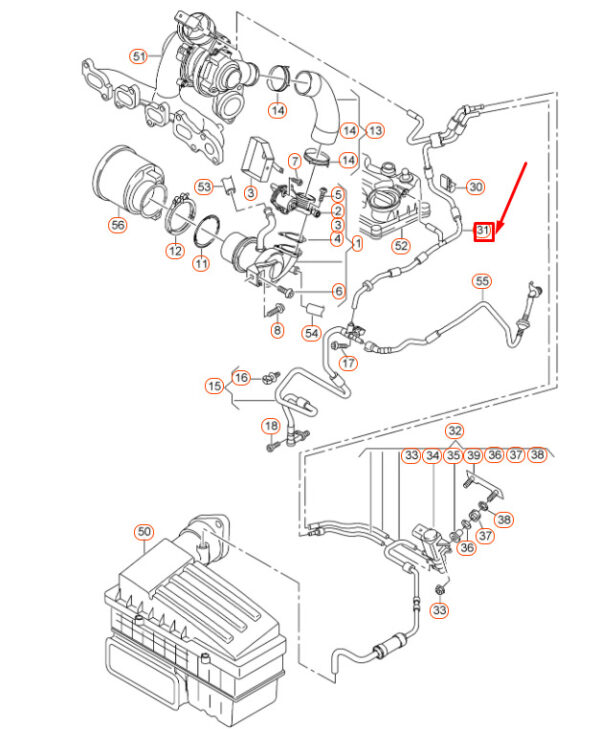 04L131051C - NEW AUDI A3 8V VACUUM HOSE 04L131051C ORIGINAL