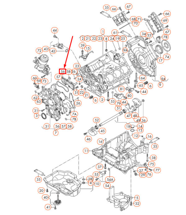 059103525F - Audi A4 B8 Engine Timing Cover 059103525F NEW GENUINE
