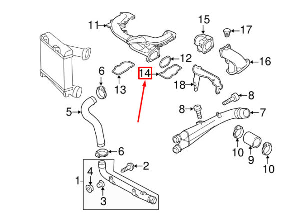 059129717K - NEW AUDI A6 AVANT C6 LEFT UPPER INTAKE MANIFOLD GASKET 059129717K ORIGINAL