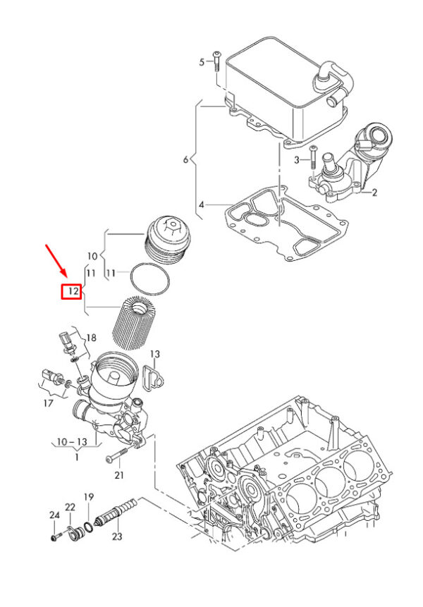 059198405B - NEW AUDI A7 SPORTBACK 4G8 OIL FILTER WITH GASKET 059198405B