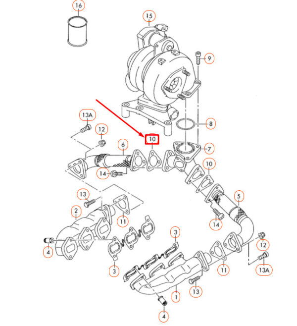 059253115 - AUDI A4 B7 EXHAUST GASKET 059253115 NEW GENUINE