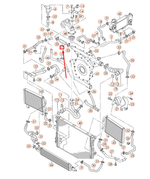 05A121105 - NEW OEM AUDI Q7 4L ENGINE COOLANT HOSE 05A121105 GENUINE