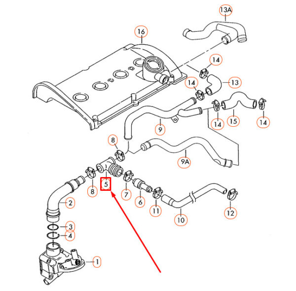 06A103247 - NEW AUDI A3 8L PCV HOSE CONNECTOR 3 WAY T SHAPE 06A103247 GENUINE
