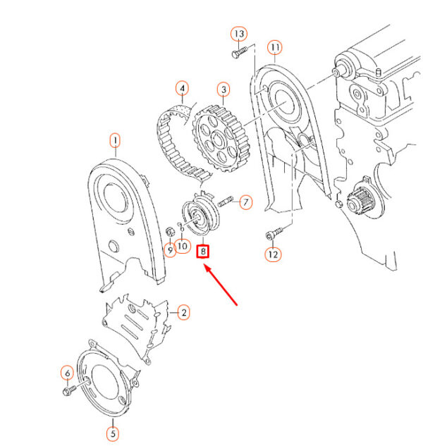 06A109479F - NEW AUDI A3 8P TOOTHED BELT TENSIONING ROLLER 06A109479F