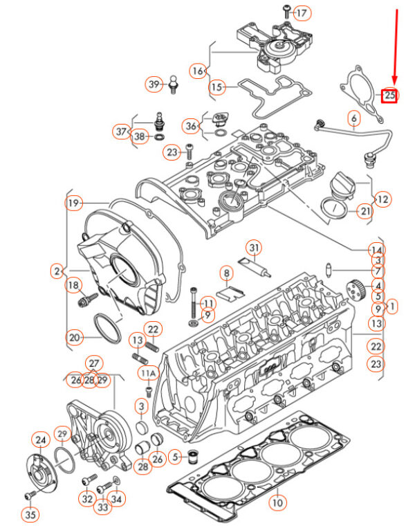 06H103121F - NEW AUDI A3 8P VACUUM PUMP SEAL 06H103121F ORIGINAL