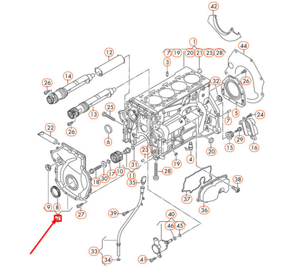 06H109210AG - NEW AUDI A4 B8 TIMING CHAIN COVER 06H109210AG 08-13 ORIGINAL