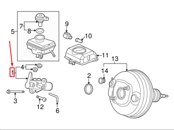 8T0611021 - NEW AUDI A5 SPORTBACK 8T BRAKE MASTER CYLINDER 8T0611021 ORIGINAL