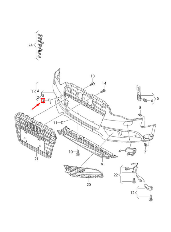 8T0807241CGRU - NEW AUDI A5 SPORTBACK 8TA FRONT BUMPER TOW HOOK EYE COVER 8T0807241CGRU ORIGINAL