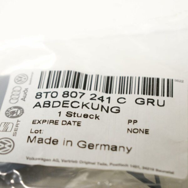 8T0807241CGRU - NEW AUDI A5 SPORTBACK 8TA FRONT BUMPER TOW HOOK EYE COVER 8T0807241CGRU ORIGINAL