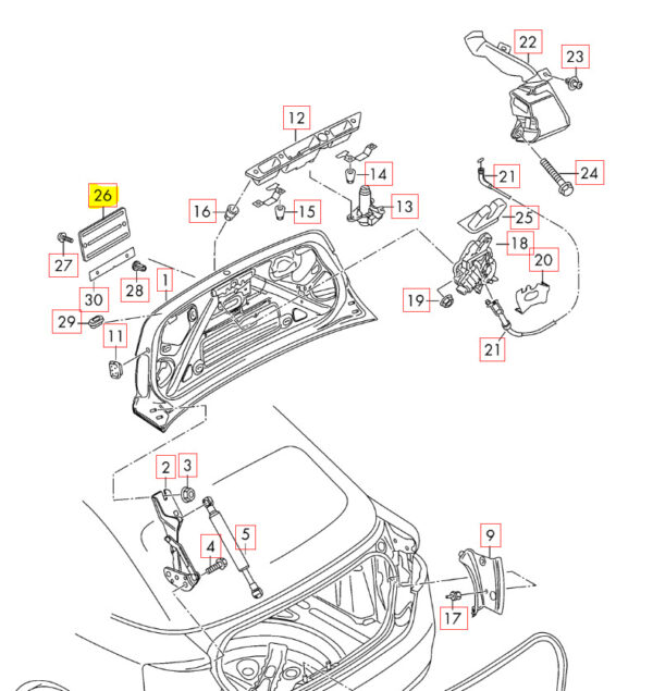 8T0827113A01C - AUDI A3 A4 S4 A5 S5 Q5 REAR LICENSE PLATE BRACKET BLACK 8T0827113 A01 08-16 NEW
