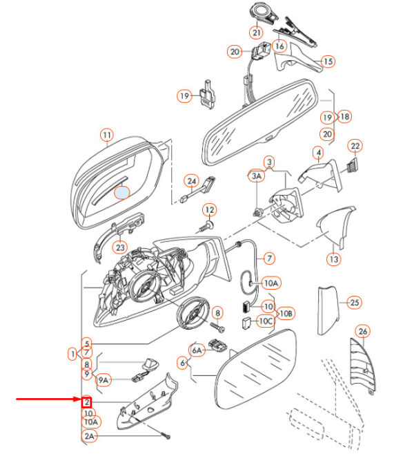 8T085852301C - AUDI A4 B8 Front Left Door Mirror Lower Cover Trim 8T085852301C NEW GENUINE