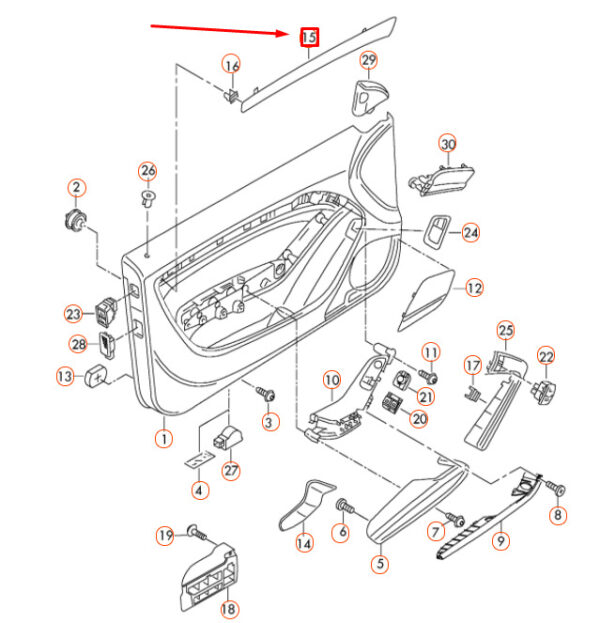 8T0867409AD7V7 - NEW AUDI A5 8T3 FRONT LEFT DOOR TRIM INSERT 8T0867409AD7V7 ORIGINAL