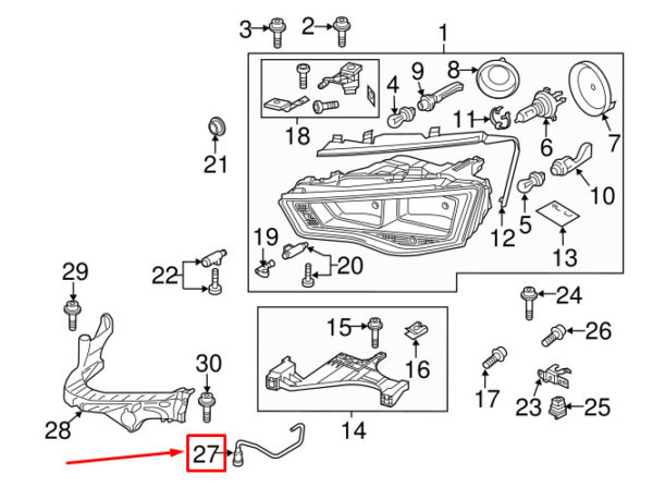 8T0941717D - NEW AUDI A4 AVANT B8 FRONT LEFT HEADLIGHT DRAIN TUBE 8T0941717D ORIGINAL