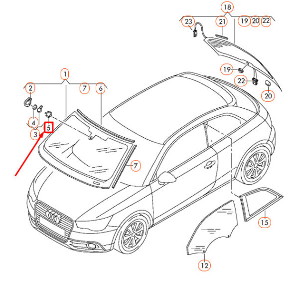 8U0907671 - AUDI A1 8X RAIN SENSOR CLIP 8U0907671 NEW GENUINE