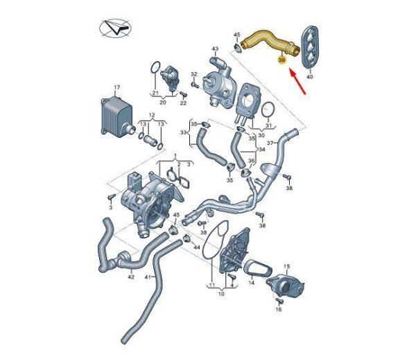 8W0121610C - AUDI A4 B9 Coolant Hose Pipe 8W0121610C NEW GENUINE