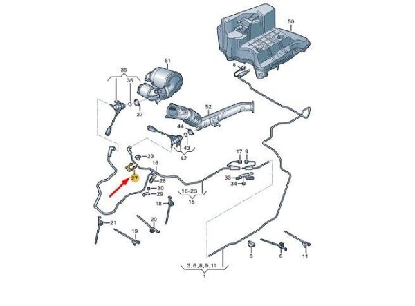 8W0131561H - AUDI A4 B9 Adblue Transfer Line Bracket 8W0131561H NEW GENUINE