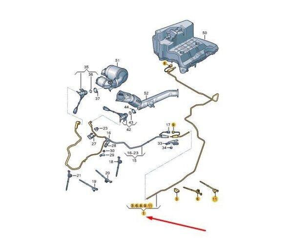 8W0131962G - AUDI A4 B9 Adblue Transfer Line 8W0131962G NEW GENUINE