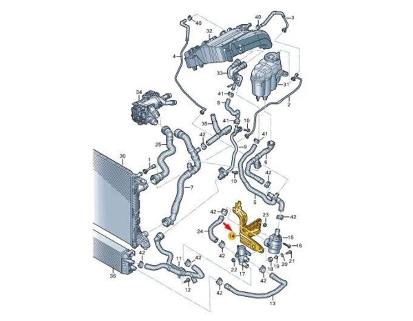 8W0145896P - AUDI A4 B9 Coolant Pump Bracket 8W0145896P NEW GENUINE