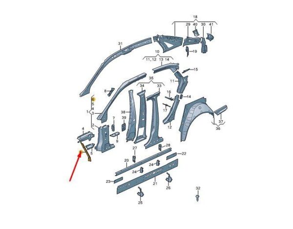 8W0805085 - AUDI A4 B9 Front Side Part Left Closing Plate 8W0805085 NEW GENUINE