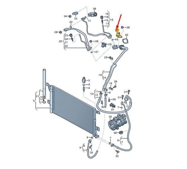 8W0820769B - AUDI A4 B9 Refrigerant Line Pipe Bracket 8W0820769B NEW GENUINE