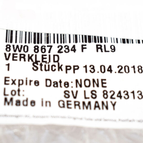 8W0867234FRL9 - NEW AUDI A4 B9 FRONT RIGHT A PILLAR TRIM COVER 8W0867234FRL9 ORIGINAL