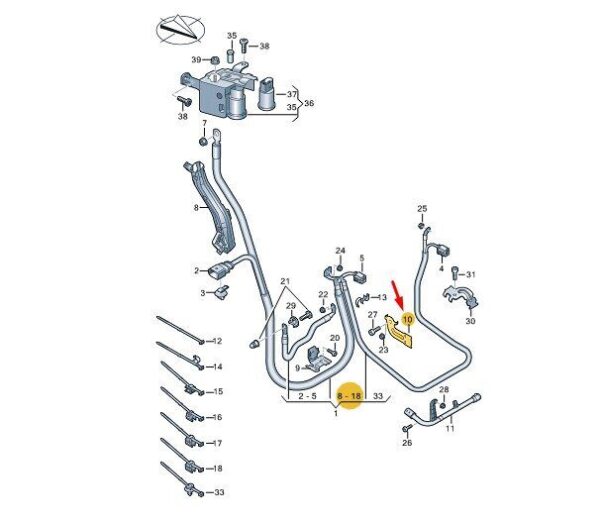 8W0971502B - AUDI A4 B9 Starter/Alternator Wiring Cable Holder 8W0971502B NEW GENUINE