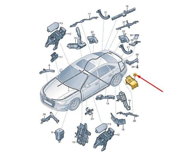 8W0971821B - AUDI A4 B9 Rear Left Side Member Cable Guide 8W0971821B NEW GENUINE