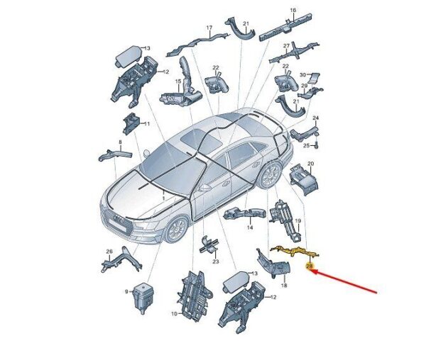 8W0971821H - AUDI A4 B9 Rear Left Cable Guide 8W0971821H NEW GENUINE