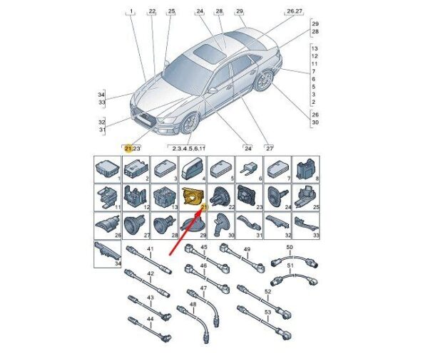 8W0971871S - AUDI A4 B9 Left Water Box Lower Part Cable Guide 8W0971871S NEW GENUINE