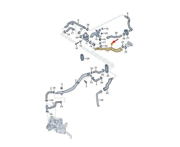 8W1265340 - AUDI A4 B9 Coolant Hose Pipe 8W1265340 NEW GENUINE