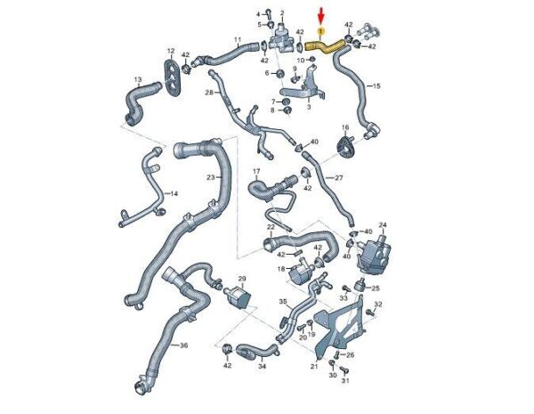 8W1819332C - AUDI A4 B9 Coolant Hose Pipe 8W1819332C NEW GENUINE