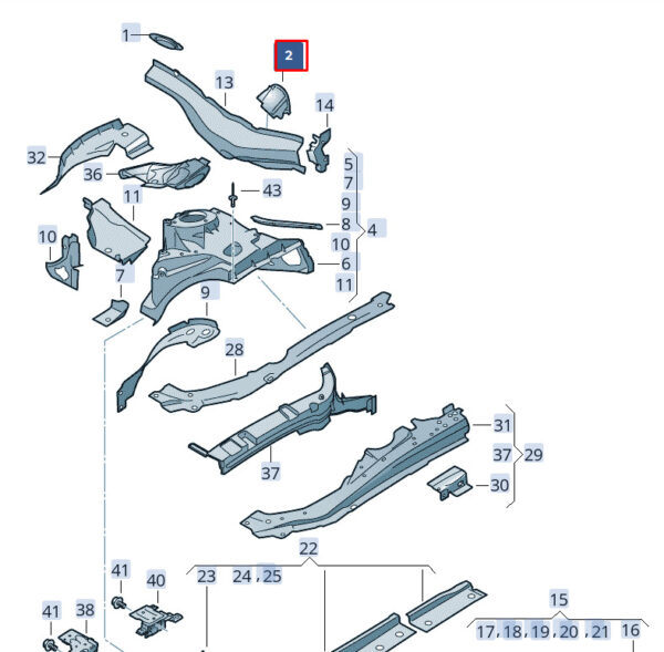 8W2805673C - New AUDI RS4 Avant B9 Front Reinforcement Grommet RHD 8W2805673C