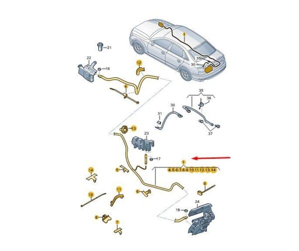 8W2971225C - AUDI A4 B9 Battery + Wiring Set RHD 8W2971225C NEW GENUINE