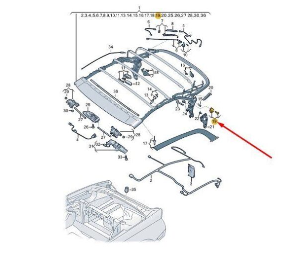 8W7898915 - AUDI A5 MK2 Convertible Top Frame Deflector Repair Set 8W7898915 NEW GENUINE