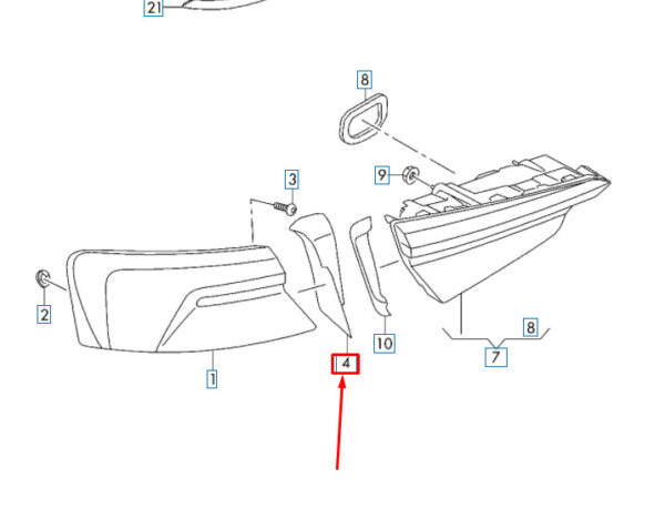 8W8945253 - NEW AUDI A5 8W6 REAR LEFT OUTER TAILLIGHT TRIM 8W8945253 ORIGINAL