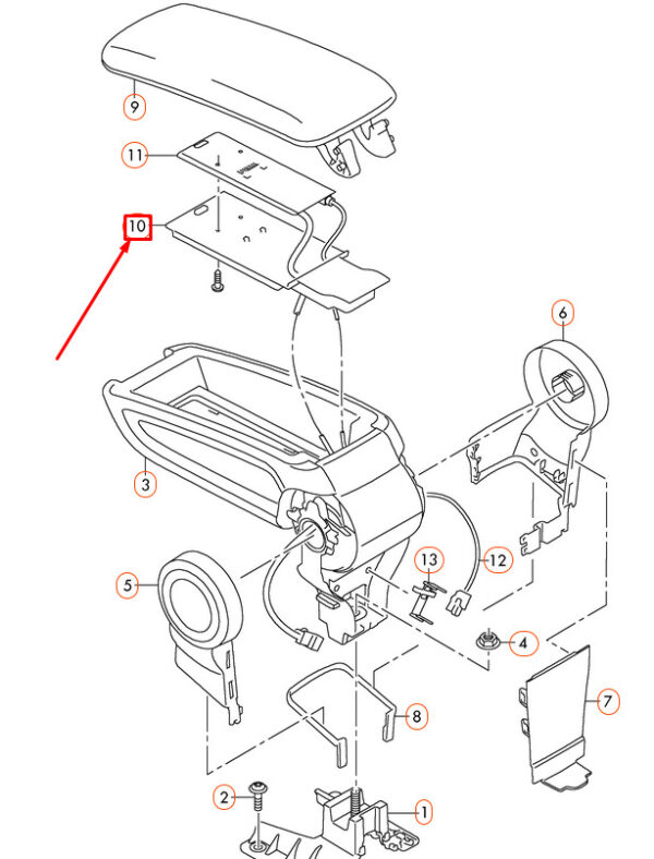 8X0864981 - Audi A1 8x armrest insert 8X0864981 NEW ORIGINAL