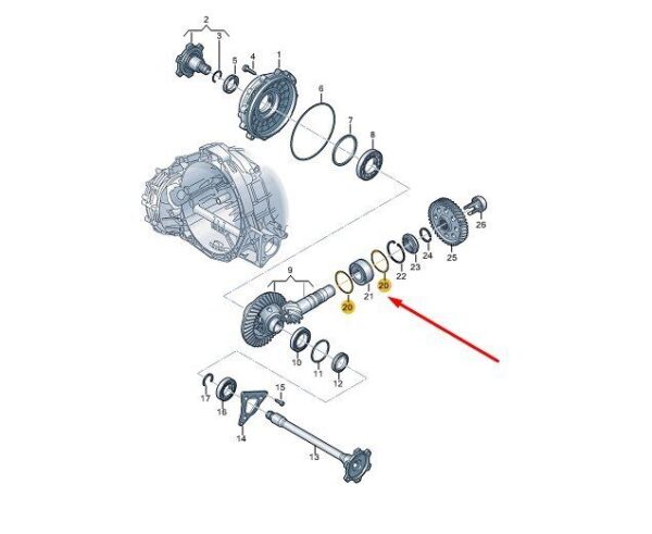 WHT002006K - AUDI A4 B9 Differential Adjusting Washer WHT002006K NEW GENUINE
