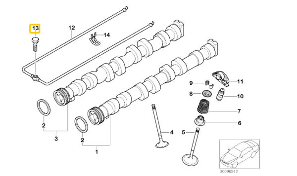 11127523715 - NEW BMW HOLLOW BOLT M7X16 FOR OIL SPRAY PIPE ON CYLINDER HEAD 11127523715 ORIGINAL