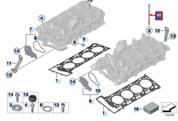 11127607557 - BMW X5 F15 engine screw set 11127607557 7607557 NEW ORIGINAL