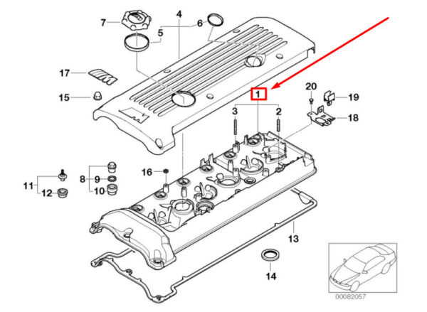 11127838754 - NEW BMW 3 E46 CYLINDER HEAD COVER 7838754 11127838754 ORIGINAL