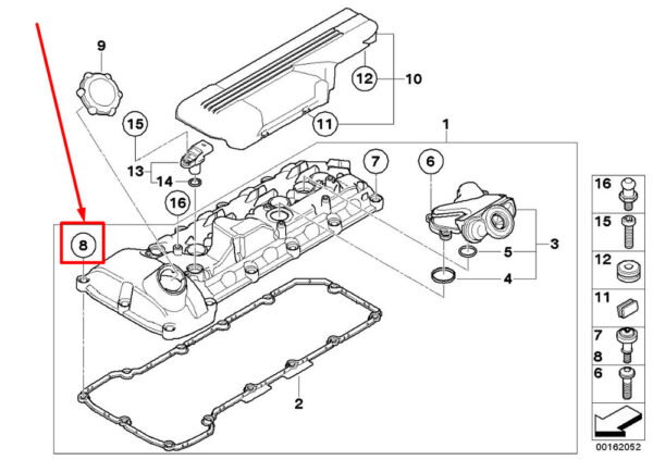 11127841217 - New BMW 3 Coupe E92 Engine Valve Cover Bolt 7841217 11127841217 Genuine